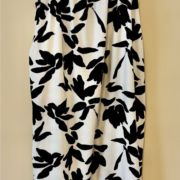 A New Day| Black & Ivory Linen Blend Midi Loose-Fit Floral Sundress Sz S - Picture 3 of 8